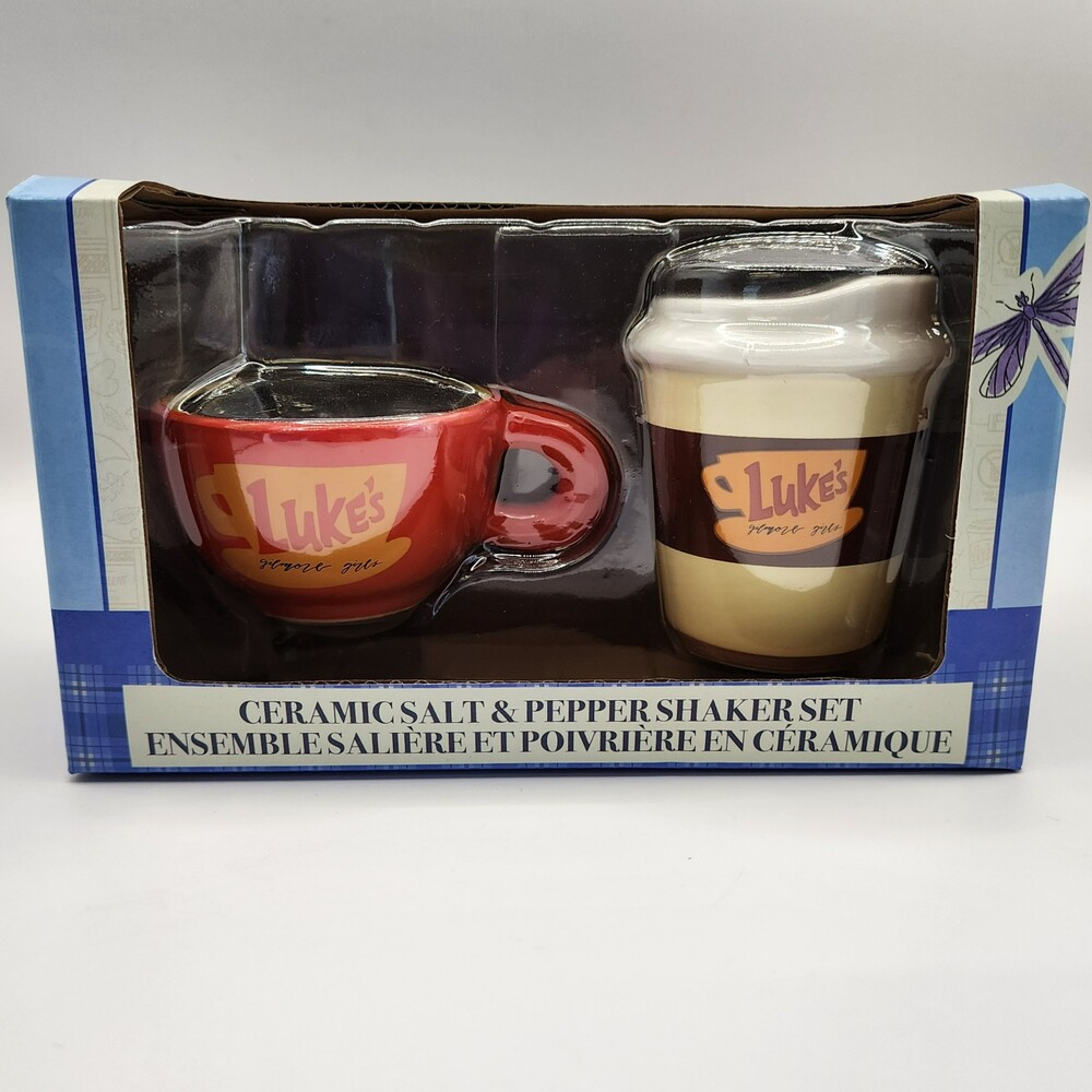 Silver Buffalo Gilmore Girls Lukes Diner Ceramic 3D Salt & Pepper Shaker Set NWT